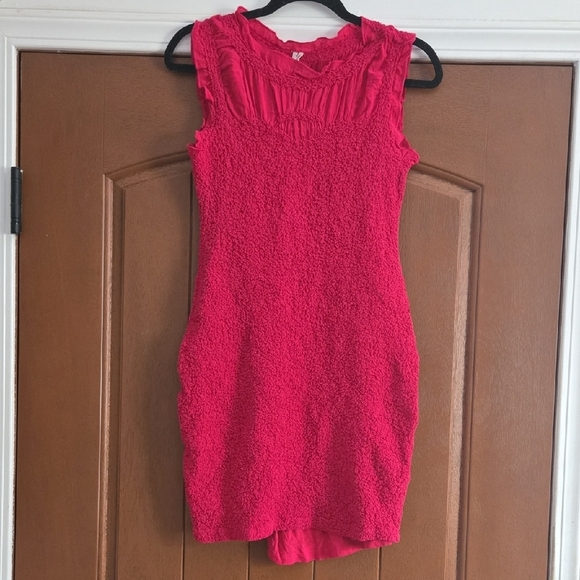 Anthropologie Ruffle Trim Textured Midi Dress Size Small - Picture 2 of 5